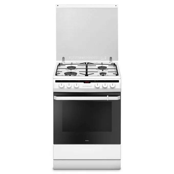 Κουζίνα Amica 618GEH3.33HZpTaNW 65lt Α με Εστίες Υγραερίου και φούρνο Ρεύματος 60εκ Λευκή