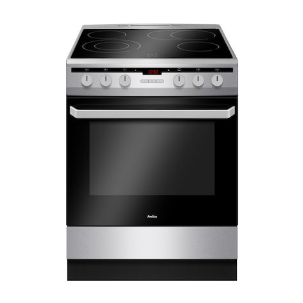 Κουζίνα Amica 6018CE3.434EHTAKDQXX 65lt με Κεραμικές Εστίες Π60εκ. Inox