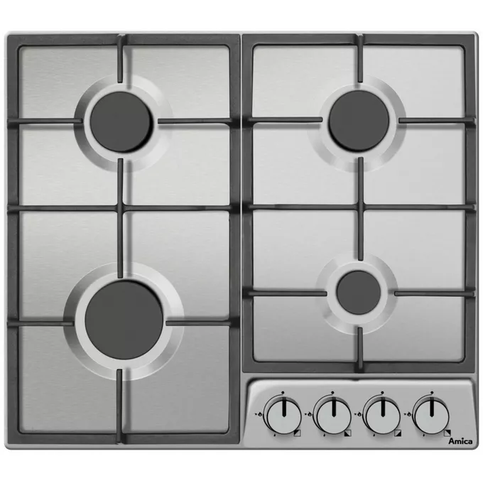 Εστία Αυτόνομη Υγραερίου Amica PGD6100APR 4 Θέσεων 59x52εκ Inox