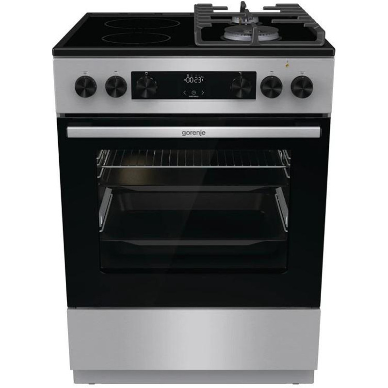 Κουζίνα Gorenje GKC6C60XT με Εστίες Φυσικού Αερίου & Ρεύματος Π60εκ. Inox