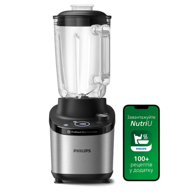 Μπλέντερ  Philips 7000 series HR3760/00 1500W με Γυάλινη Κανάτα 2lt 12 Ρυθμίσεις Ταχύτητας