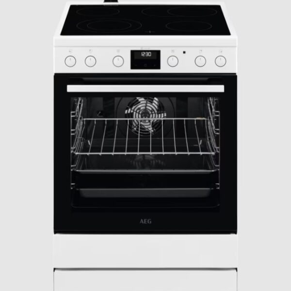 Κουζίνα AEG CCB6440CBW 73lt, με Κεραμικές Εστίες, Π59,6εκ, Α, Λευκό