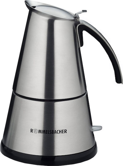 Rommelsbacher EKO 366/E Ηλεκτρικό Μπρίκι Espresso 6cups 365W Inox Ασημί