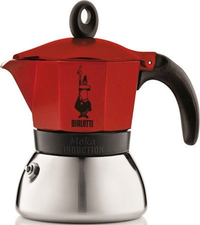 Bialetti Moka Induction 0006944/NP Μπρίκι Espresso 4cups Κόκκινο