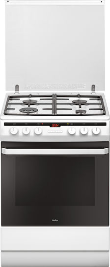 Amica 618GE3.39HZpTaDpNA(W) Κουζίνα 65lt με Εστίες Υγραερίου Π60εκ. Λευκή