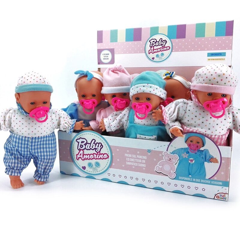 Κουκλίτσα Baby Amorino Πλαστικό/Ύφασμα Σε 6 Διαφορετικές Εμφανίσεις Για 3+ Ετών