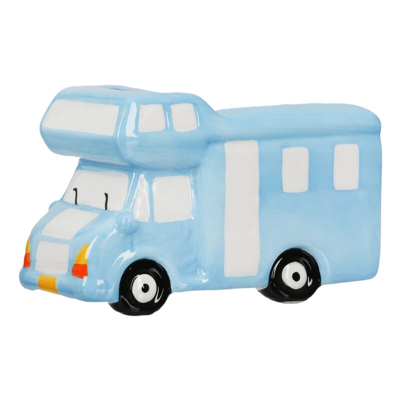 Money Box Αυτοκινούμενο τροχόσπιτο Κεραμικό Μπλε 15X7X9Cm 15X7X9Cm