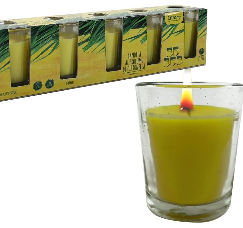 Κερί 45g Άρωμα Lemongrass Σε Γυάλινο Ποτήρι Φ5x6cm Σετ 5Τμχ