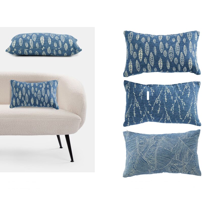 Μαξιλάρι ArteLibre Jacquard Μπλε/Λευκό 100% Πολυεστέρας 30x50cm Σε 3 Σχέδια