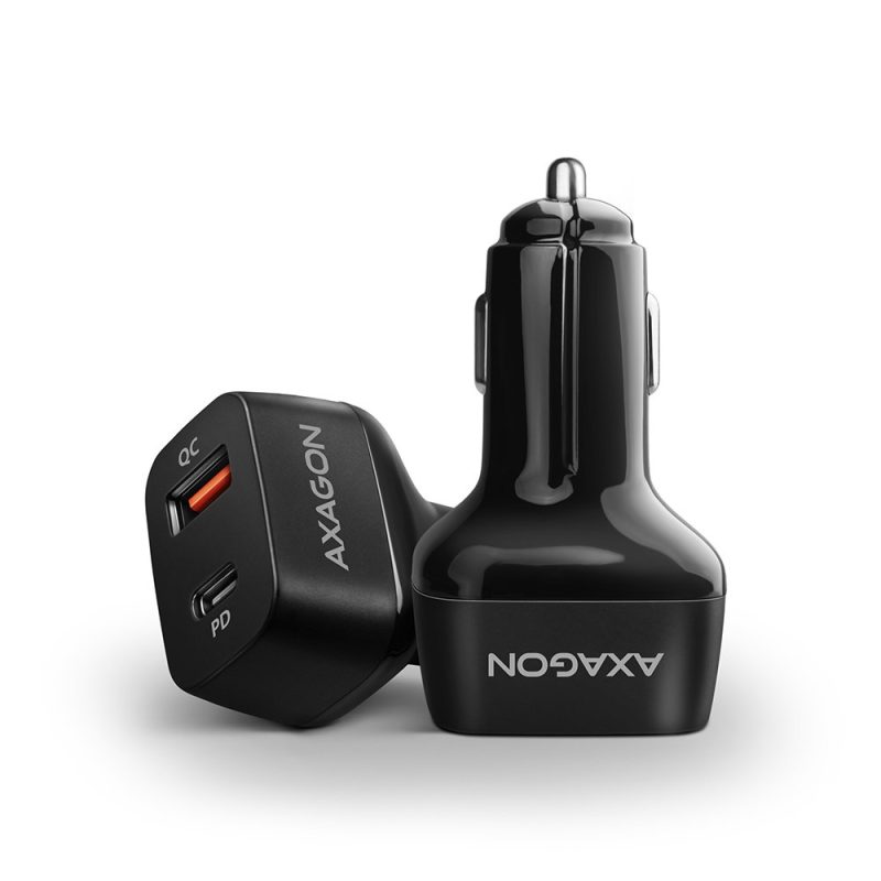 AXAGON PWC-PQ38 CAR CHARGER 1X QC3.0 + 1X PD USB-C, 38W, BLACK