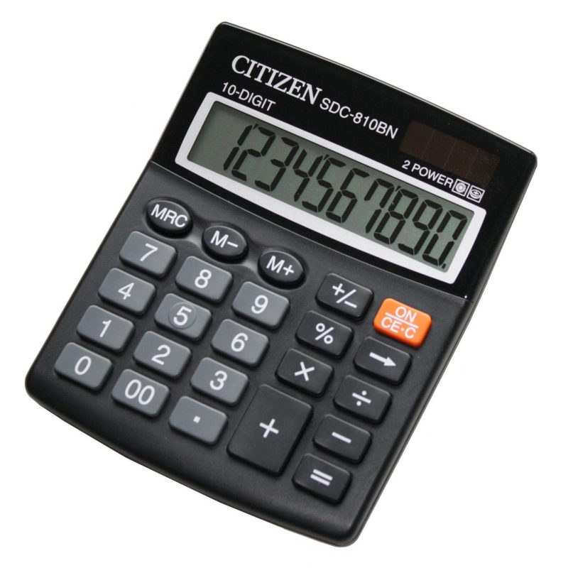 CITIZEN SDC810NR SEMI DESKTOP CALCULATOR