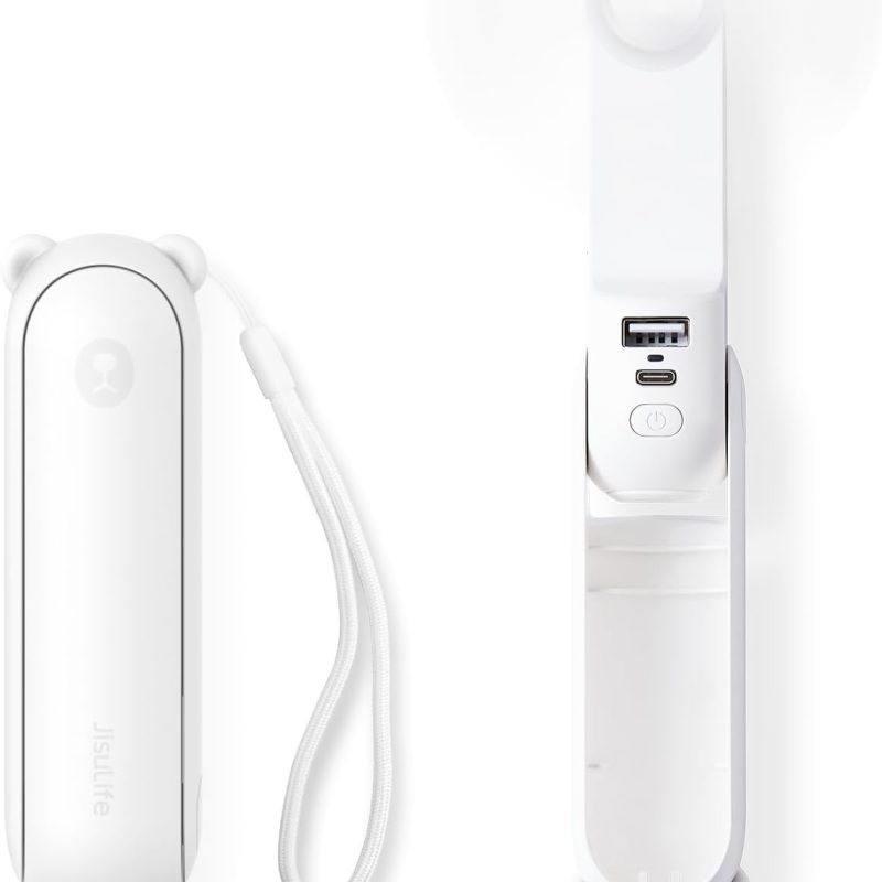 JISULIFE (S010F8X01006) PORTABLE HANDHELD FAN LIFE8 PLUS (4500MAH)  WHITE